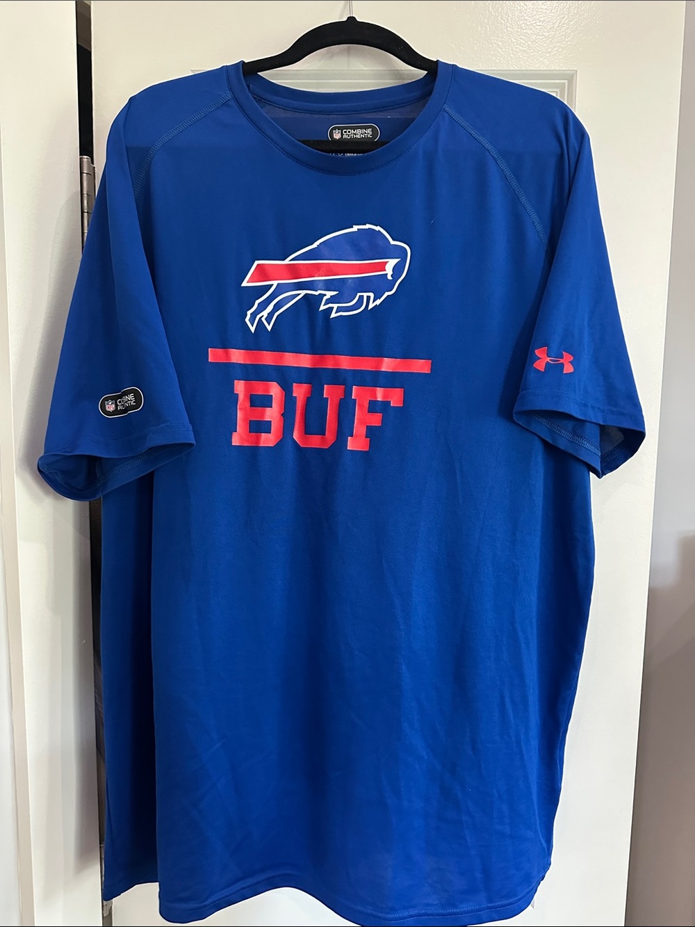 Under Armour Royal Blue Buffalo Bills Performance Tee with Red Logo